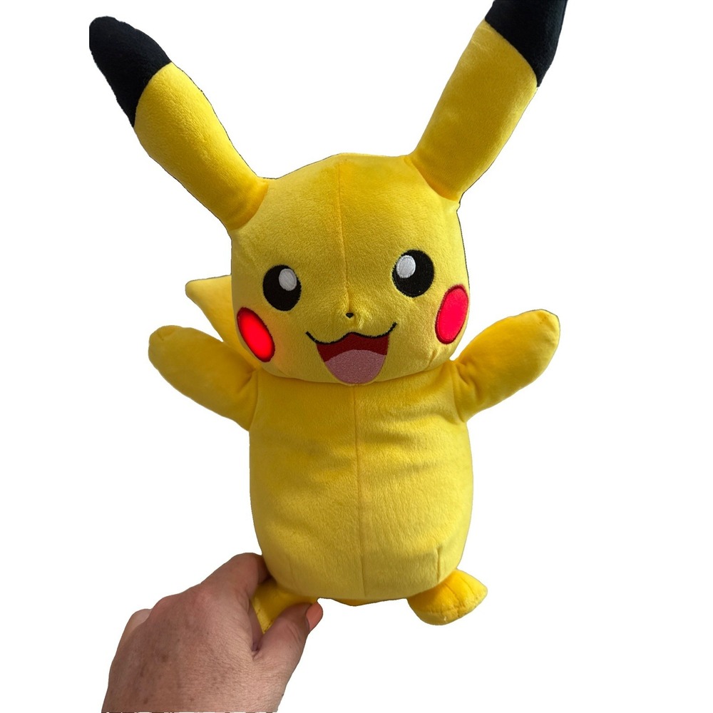 RARE Talking Pikachu Plush 14" – Works! Movie Style Pokémon Talks Wiggles Glows - Picture 2 of 5